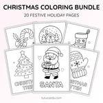 20 Christmas Coloring Pages for Kids | Cute Holiday Coloring Pack | Printable PDF preview 1