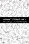 Alphabet Coloring Pages – Uppercase & Lowercase Letters A–Z with 5 Words and Pictures per Letter preview 7