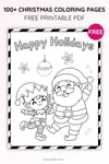 Christmas Coloring Pages for Kids – Dancing Santa Claus (Free PDF Printables) preview 2