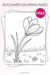 Crocus Flower Coloring Page for Kids | Printable Early Spring Art PDF | US Letter | TutuCards Nature Series preview 3