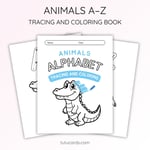 Animals Alphabet Tracing & Coloring Pages | A–Z Printable Worksheets | Kids Learning PDF preview 2