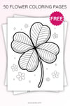 Four-Leaf Clover Coloring Page for Kids | Printable Lucky Leaf Art PDF | US Letter | TutuCards Nature & Seasons Series preview 3