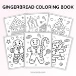 Gingerbread Man & Gingerbread House Coloring Pages + Writing Templates preview 1