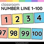 Colorful Number Posters 1–100 – Square Numbers with Bright Backgrounds preview 1