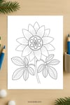 Passionflower Coloring Page for Kids | Printable Exotic Flower Art PDF | US Letter | TutuCards Nature Study Series preview 4