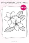 Plumeria Flower Coloring Page for Kids | Printable PDF | US Letter | TutuCards Nature Series preview 3
