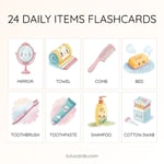24 Cute Colorful Daily Items Flashcards | Printable Cards | 3.5x5 inch | Kids Learning & Classroom Decor preview 1