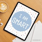 I Am Smart — Soft Colorful Dots Affirmation Poster for Kids, Gentle Minimalist Wall Art, Calming Classroom & Home Decor preview 4