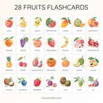 28 Cute Colorful Fruit Flashcards  | Printable Cards | 3.5x5 inch preview 2