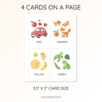 11 Cute Colorful Color Flashcards | Printable Cards | 3.5x5 inch | Kids Learning & Classroom Decor preview 3