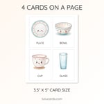 20 Cute Colorful Kitchen & Tableware Flashcards | Printable Cards | 3.5x5 inch | Kids Learning & Classroom Decor preview 3