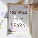 Mistakes Help You Learn — Boho Minimalist Growth Mindset Poster, Neutral Handwritten Wall Art for Kids, Teens, Classroom & Home Decor preview 3
