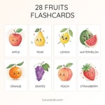 28 Cute Colorful Fruit Flashcards  | Printable Cards | 3.5x5 inch preview 1