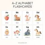 A–Z Alphabet Flashcards (Uppercase + Lowercase + Words) | Cute Colorful Printable Cards | 3.5x5 inch | Kids Learning & Classroom Decor preview 1