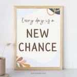 Every Day Is a New Chance — Boho Minimalist Growth Mindset Poster, Neutral Handwritten Wall Art for Kids, Teens, Classroom & Home Decor preview 1