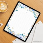 2026 Calendar Printable Download | Blue and White Floral Line Art Watercolor Vertical Calendar | To-Do List & Notes Pages Included | Letter Size | Minimal Planner preview 7