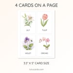 24 Cute Colorful Flower Flashcards | Printable Cards | 3.5x5 inch | Kids Learning & Classroom Decor preview 3