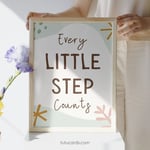 Every Little Step Counts — Boho Minimalist Growth Mindset Poster, Neutral Handwritten Wall Art for Kids, Teens, Classroom & Home Decor preview 3