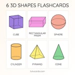 22 Cute Colorful Shape Flashcards | 16 2D Shapes + 6 3D Shapes | Printable Cards | 3.5x5 inch preview 3