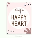 Keep a Happy Heart — Boho Minimalist Affirmation Poster, Neutral Handwritten Wall Art for Kids, Teens, Classroom & Home Decor preview 2