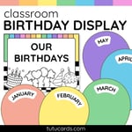 Colorful Birthday Classroom Display with Balloon & Circle Letter Cards preview 1