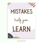 Mistakes Help You Learn — Boho Minimalist Growth Mindset Poster, Neutral Handwritten Wall Art for Kids, Teens, Classroom & Home Decor preview 2