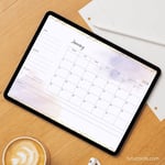 2026 Calendar Printable Download | Purple and Gold Aesthetic Watercolor Calendar | Letter Size | Desk & Wall Planner preview 5