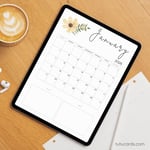 2026 Calendar Printable Download | Watercolor Floral Monthly Calendar | Letter Size | Desk & Wall Planner preview 5