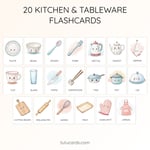 20 Cute Colorful Kitchen & Tableware Flashcards | Printable Cards | 3.5x5 inch | Kids Learning & Classroom Decor preview 2