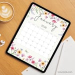 2026 Calendar Printable Download | Soft Pastel Botanical Flowers & Butterflies Watercolor Vertical Calendar | To-Do List & Notes Pages Included | Letter Size | Aesthetic Planner preview 5