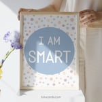 I Am Smart — Soft Colorful Dots Affirmation Poster for Kids, Gentle Minimalist Wall Art, Calming Classroom & Home Decor preview 3
