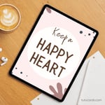 Keep a Happy Heart — Boho Minimalist Affirmation Poster, Neutral Handwritten Wall Art for Kids, Teens, Classroom & Home Decor preview 4