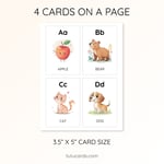 A–Z Alphabet Flashcards (Uppercase + Lowercase + Words) | Cute Colorful Printable Cards | 3.5x5 inch | Kids Learning & Classroom Decor preview 3