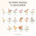 16 Cute Colorful Farm Animal Flashcards  | Printable Cards | 3.5x5 inch | Kids Learning & Classroom Decor preview 2