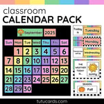 Colorful Classroom Calendar Set with Weather, Seasons, Days & Dates preview 1