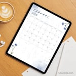 2026 Calendar Printable Download | Soft Blue Wildflower Watercolor Vertical Calendar | To-Do List & Notes Pages Included | Letter Size | Minimal Botanical Planner preview 5