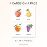 28 Cute Colorful Fruit Flashcards  | Printable Cards | 3.5x5 inch preview 3