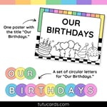 Colorful Birthday Classroom Display with Balloon & Circle Letter Cards preview 2