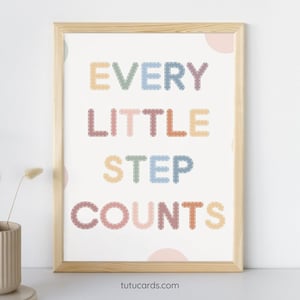 Every Little Step Counts — Pastel Growth Mindset Poster for Kids, Gentle Minimalist Classroom Decor, Calming Wall Art for Home & Homeschool - posters