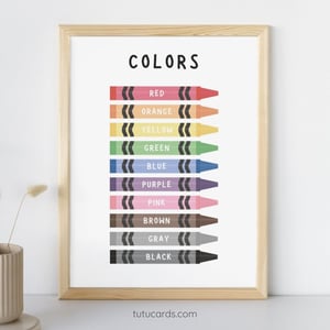 Colors Poster — Colorful Minimalist Wall Art for Kids, Gentle Modern Classroom & Homeschool Decor - posters