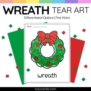 Christmas Wreath Tear Art Activity | Christmas Craft | Fine Motor - coloring_pages