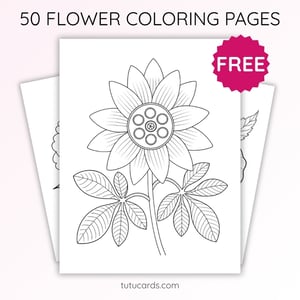 Passionflower Coloring Page for Kids | Printable Exotic Flower Art PDF | US Letter | TutuCards Nature Study Series - coloring_pages