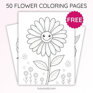 Daisy Flower Coloring Page for Kids | Printable Spring Art PDF | US Letter | TutuCards Nature Learning Series - coloring_pages