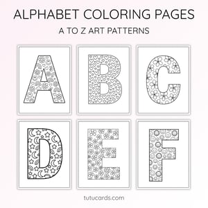 Alphabet Coloring Pages A–Z | Printable Letters Art Patterns | Kids Learning & Art Activity PDF - coloring_pages