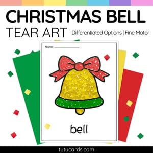 Christmas Bell Tear Art Activity | Christmas Craft | Fine Motor - coloring_pages