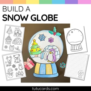 Snow Globe Craft Book | Winter Coloring & Writing Activity - coloring_pages