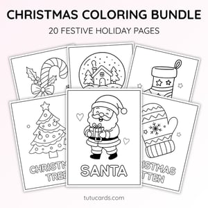 20 Christmas Coloring Pages for Kids | Cute Holiday Coloring Pack | Printable PDF - coloring_pages