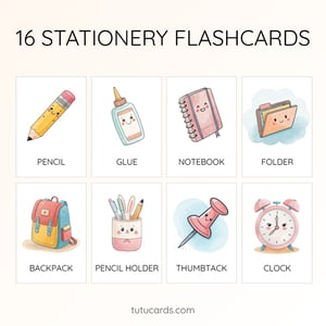 20 Cute Colorful Kitchen & Tableware Flashcards | Printable Cards | 3.5x5 inch | Kids Learning & Classroom Decor (Copy) (Copy) - flashcards