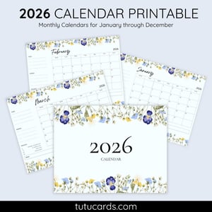2026 Calendar Printable Download | Calm Colorful Pastel Watercolor Floral Calendar | Soft Aesthetic Monthly Planner | Letter Size | Desk & Wall Decor - calendars