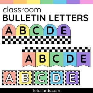 Colorful Bulletin Board Letters A–Z – Square, Rectangular Flag & Semi-Circle Styles - bulletin_board